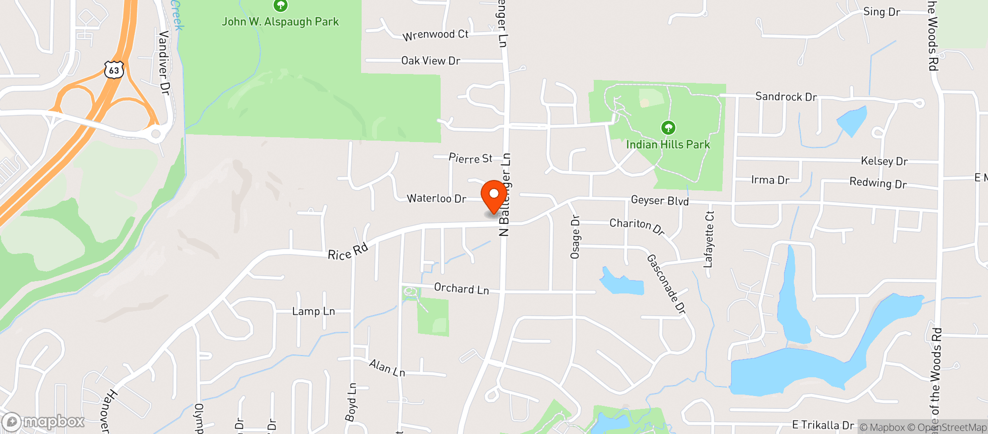 Map showing Ballenger Liquor & C-Stor