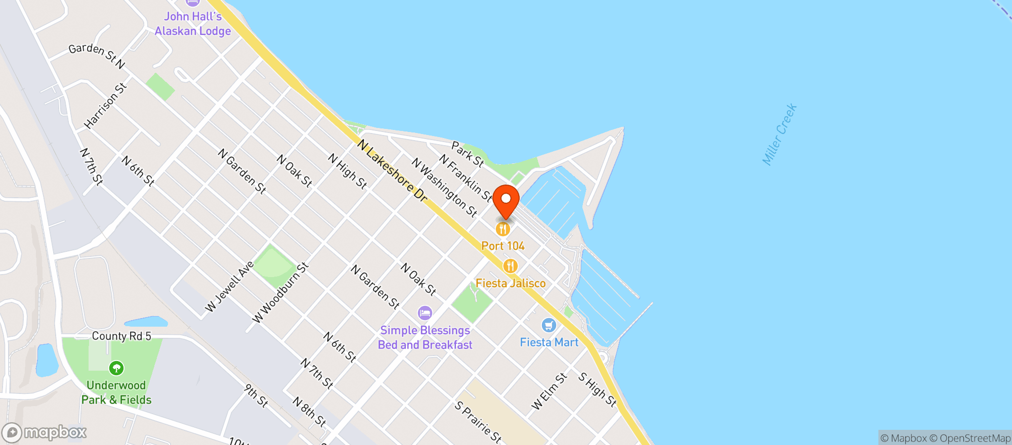 Map showing J & J Liquor