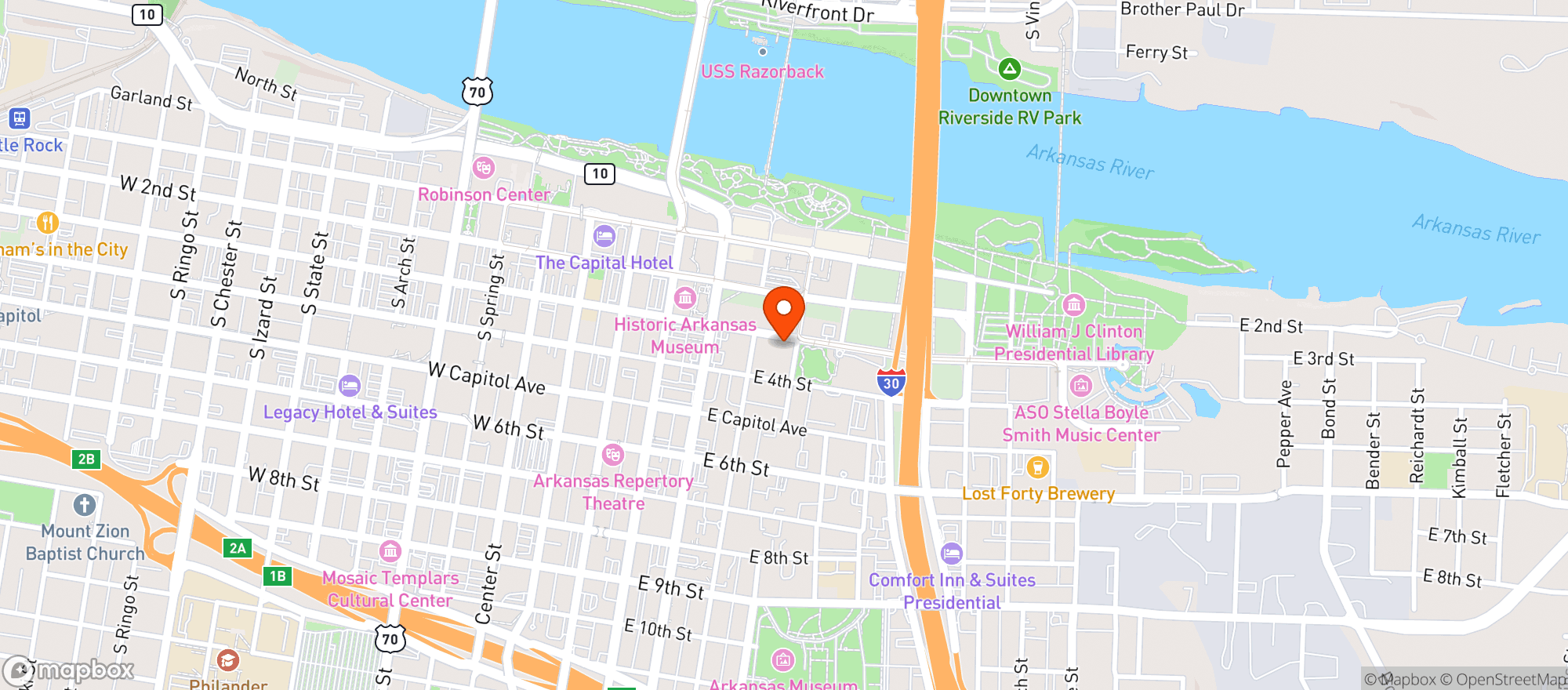 Map showing Lucky Lou
