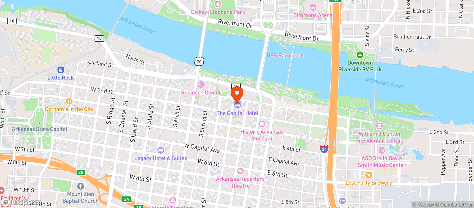 Map showing The Capital Hotel
