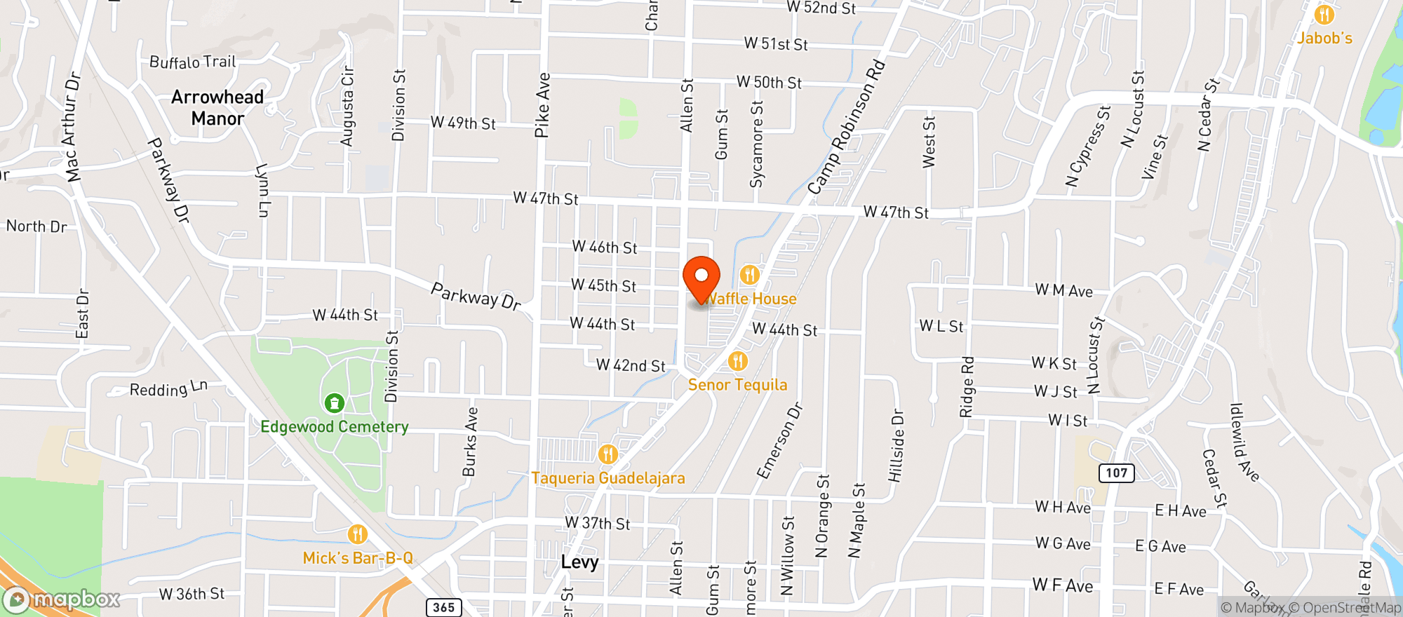 Map showing Kroger