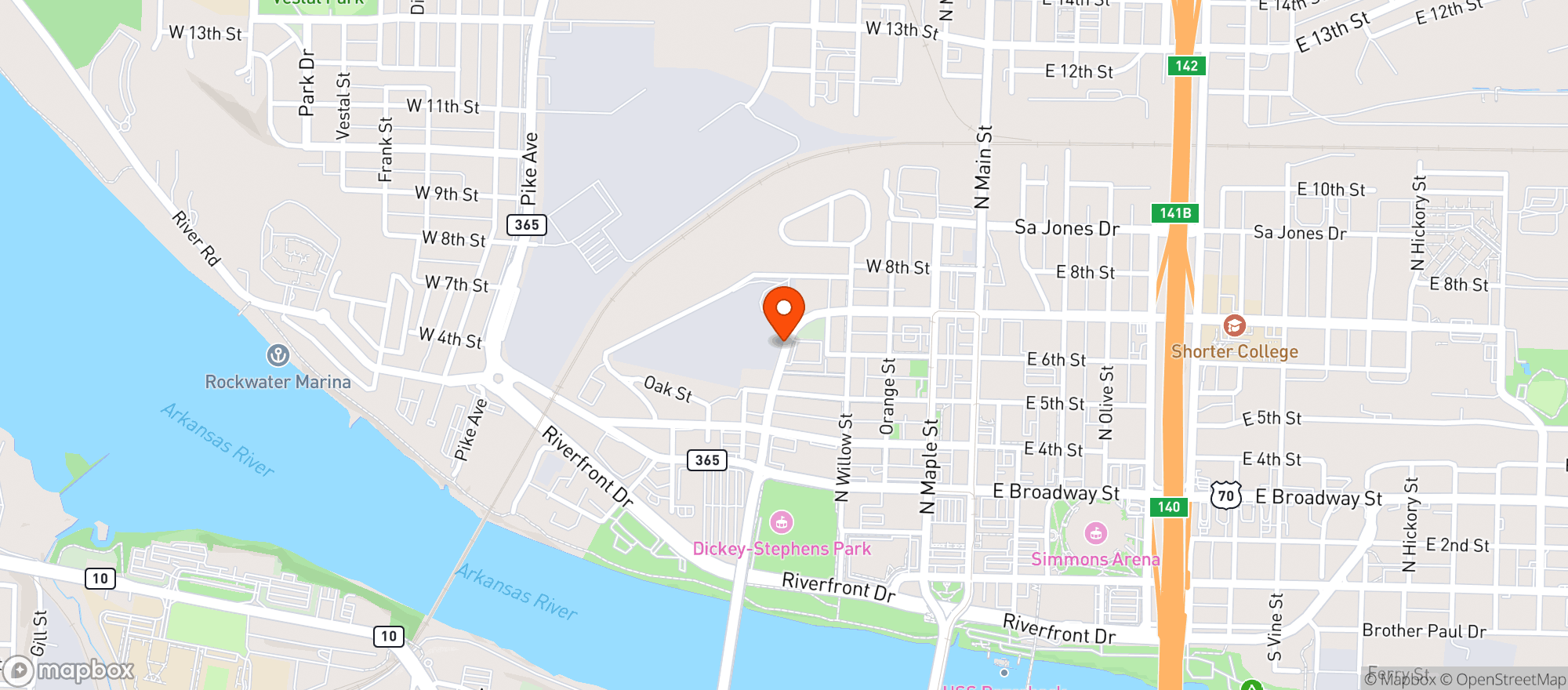 Map showing Diamond Bear Arkansas Alehouse
