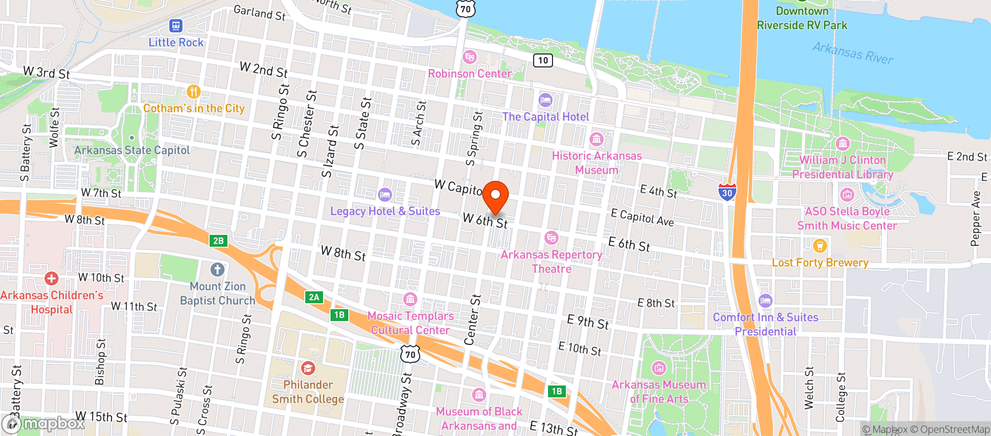 Map showing Cantina Cinco De Mayo