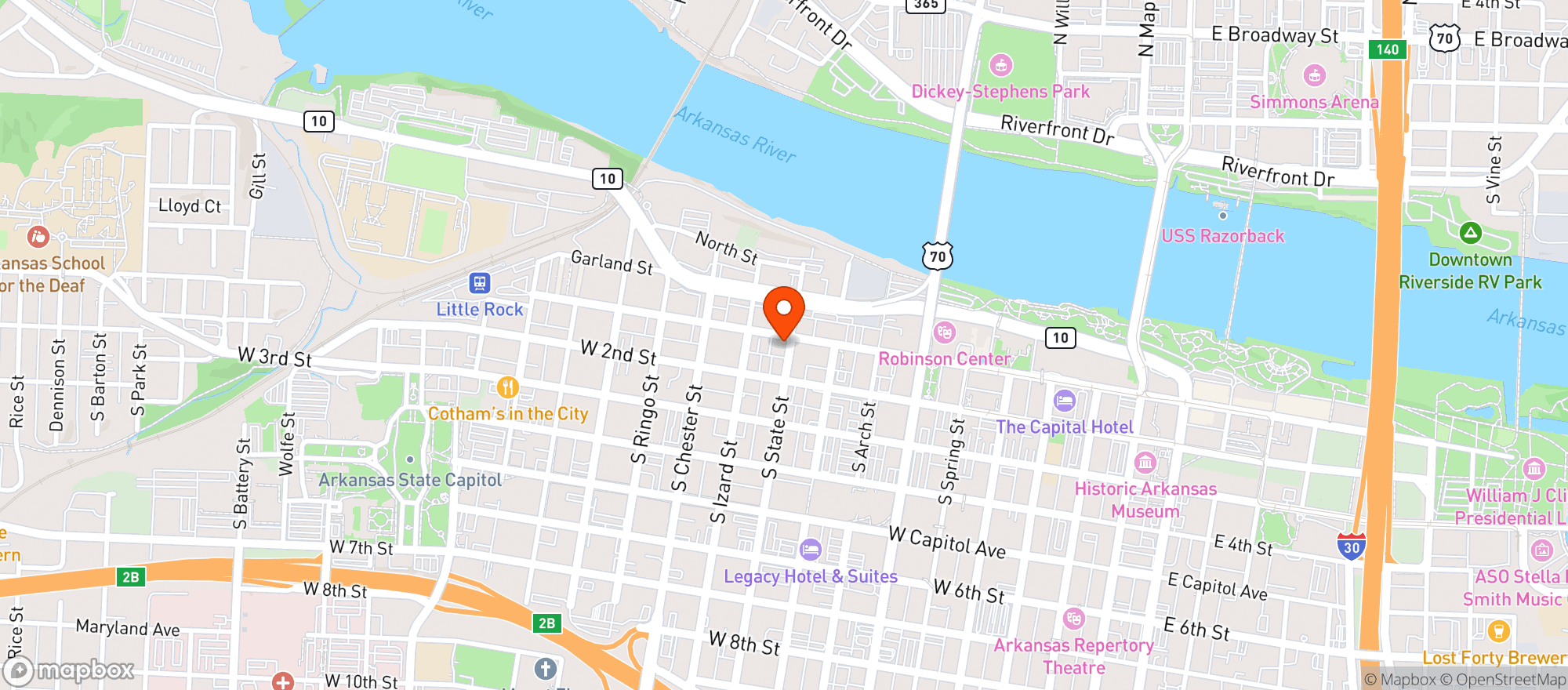 Map showing Back Home Bbq