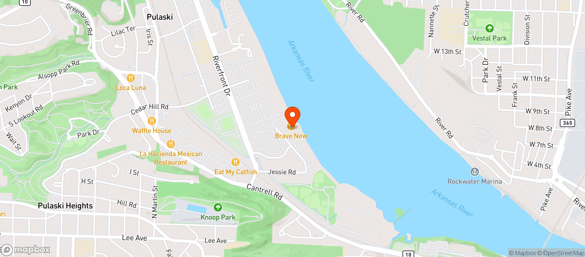 Map showing Brave New Restaurant