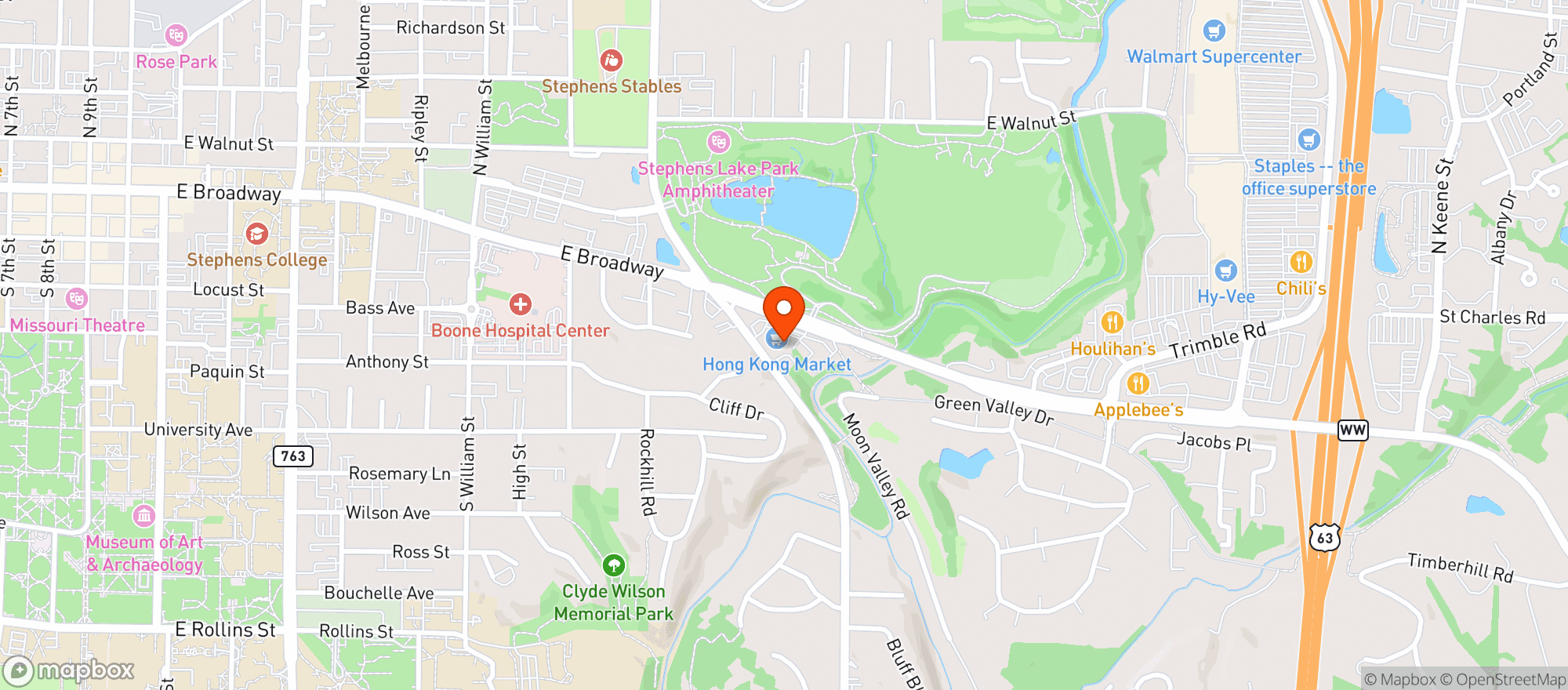 Map showing Clovers Natural Market