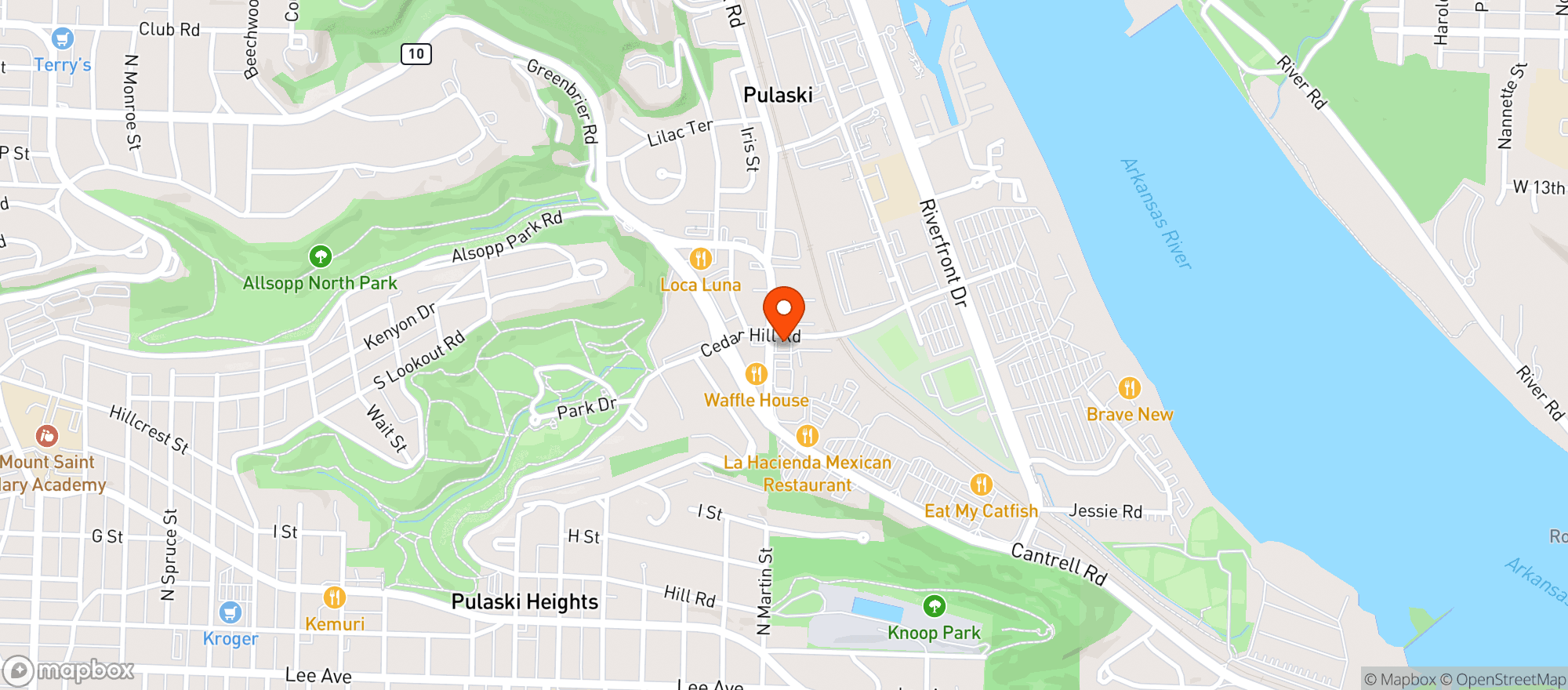 Map showing Rebsamen Liquor
