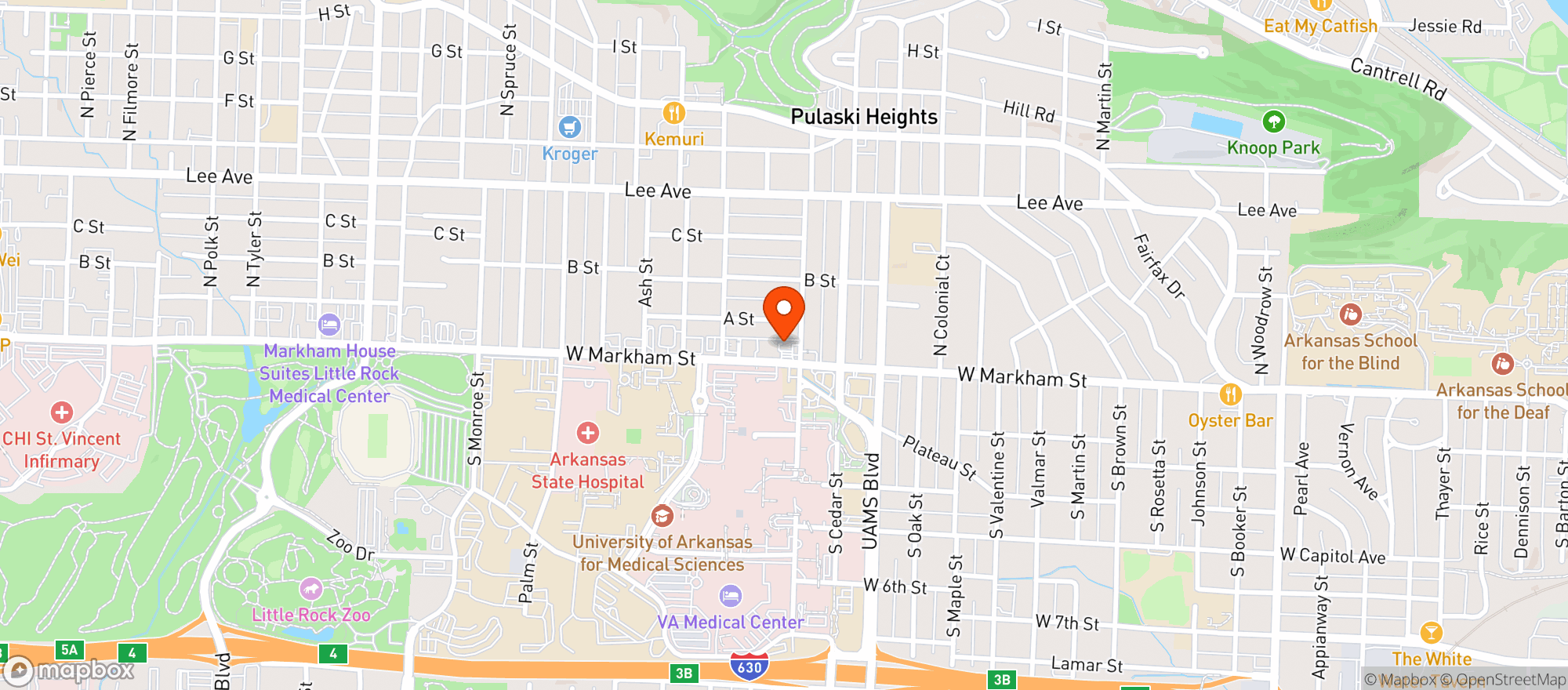 Map showing Mid Center Shell