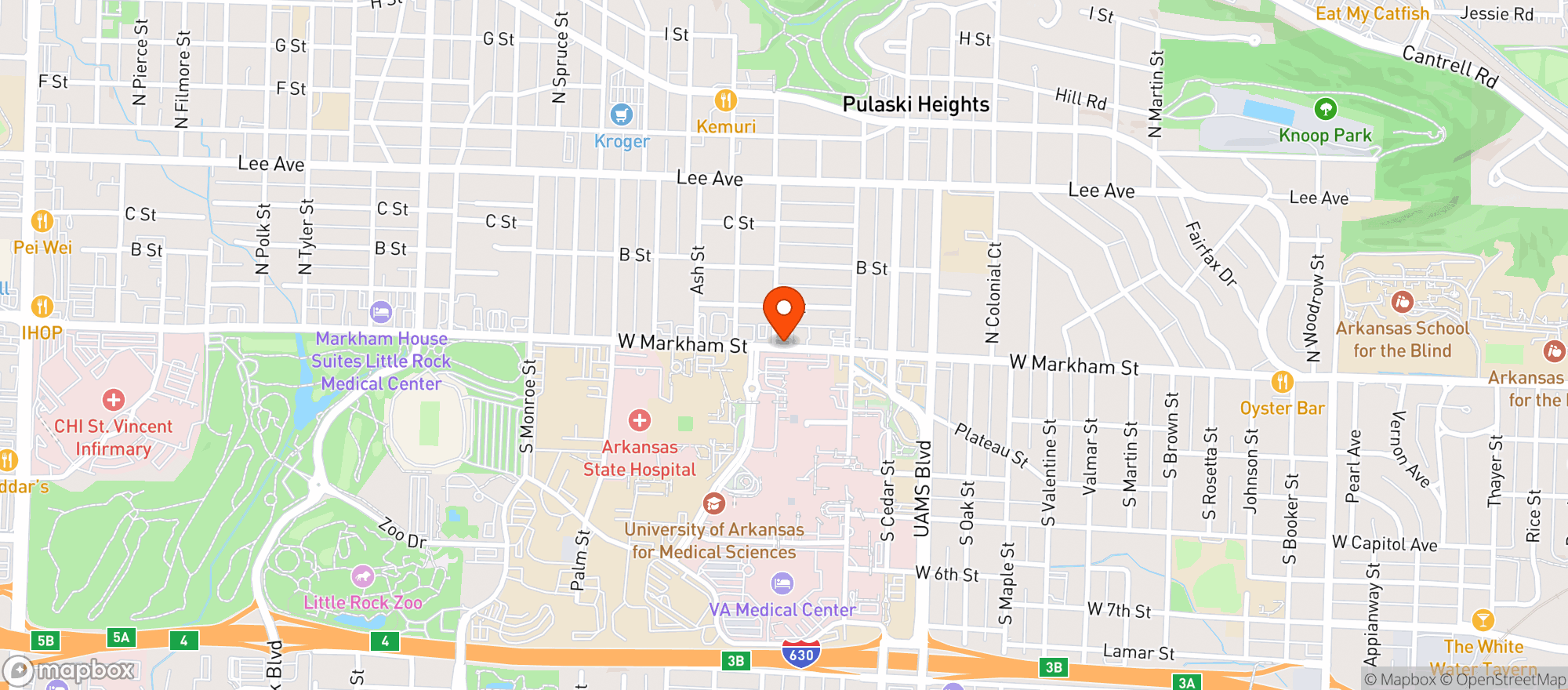 Map showing Markham Liquor Store