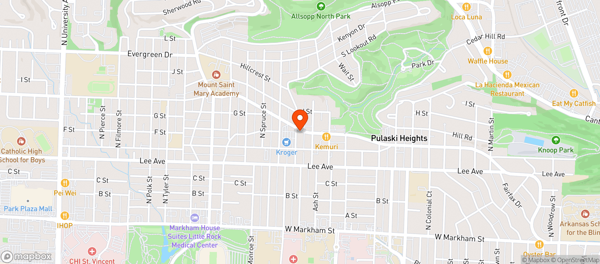 Map showing El Mezcal