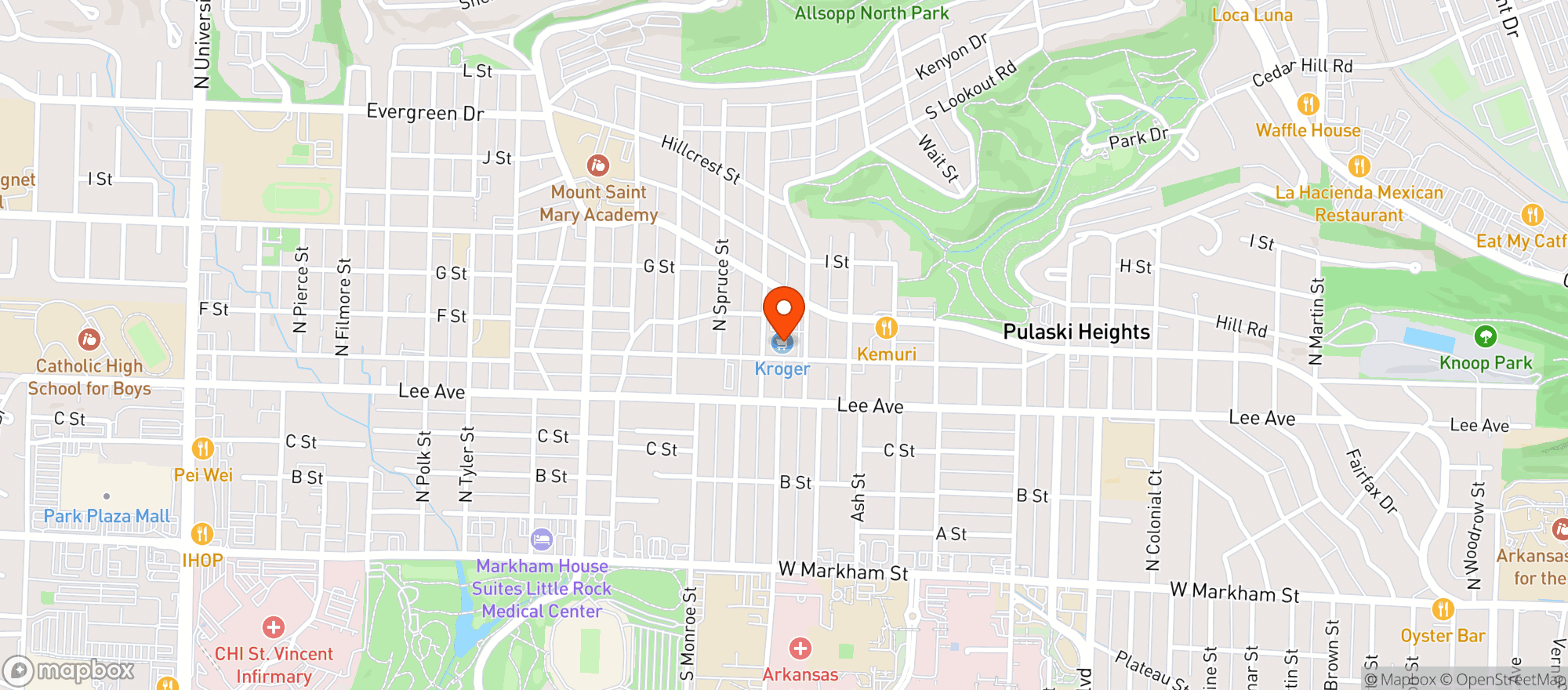 Map showing Kroger