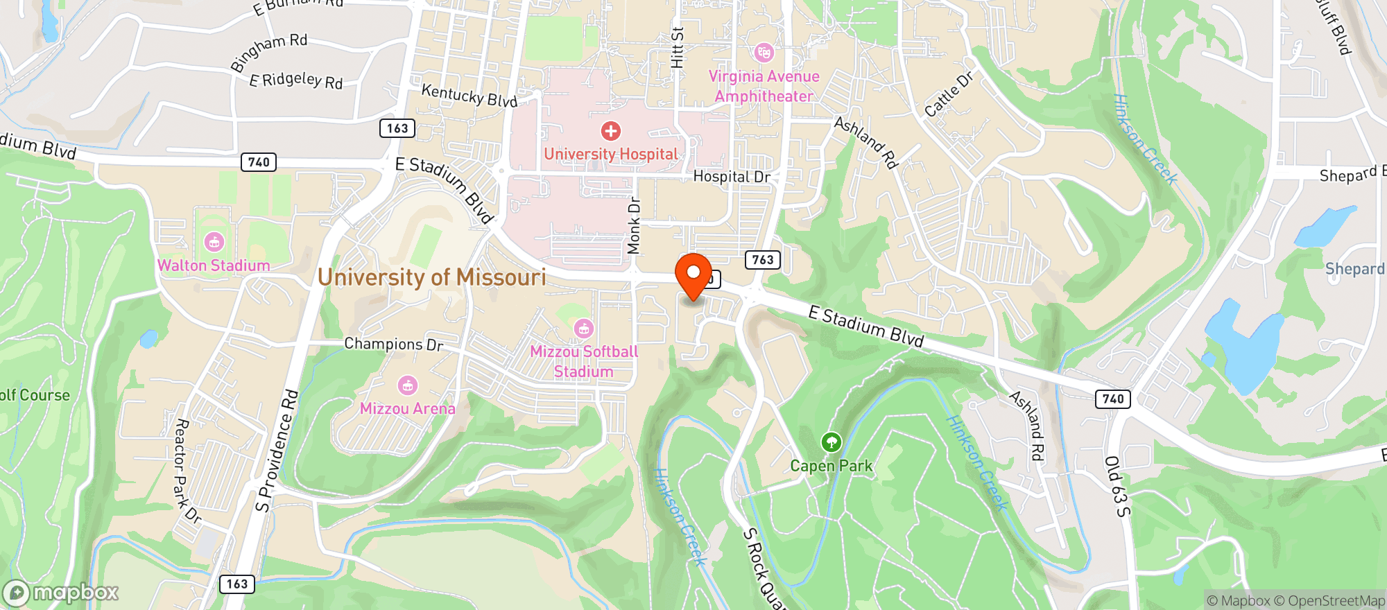 Map showing Stadium Grill
