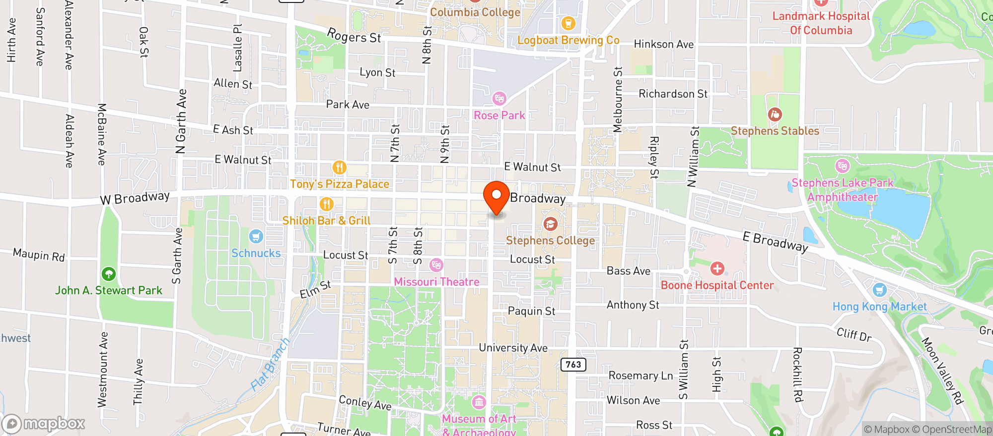 Map showing Uprise Bakery