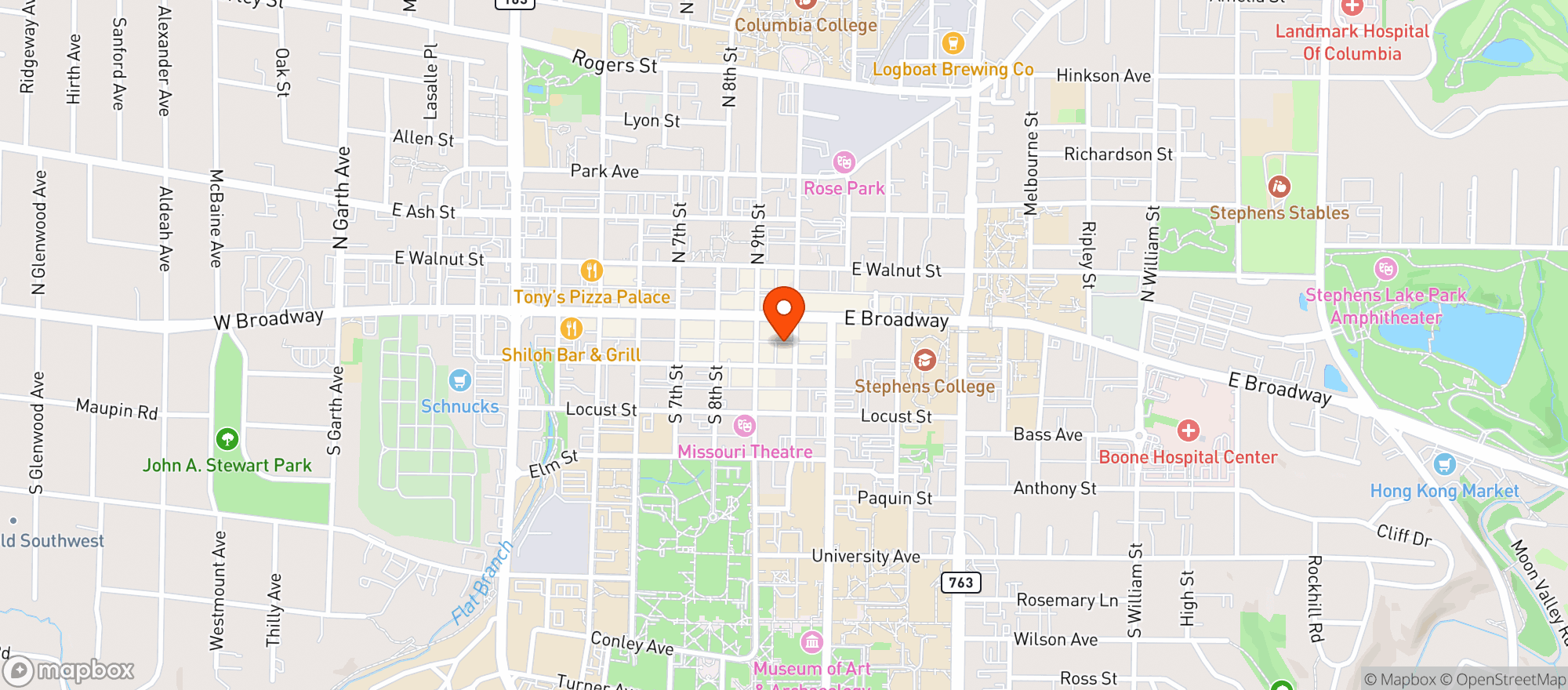Map showing Lucky Stop