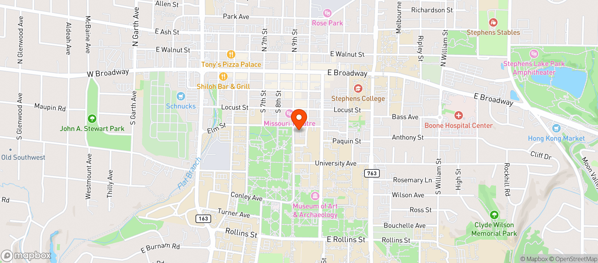 Map showing Campus Bar & Grill