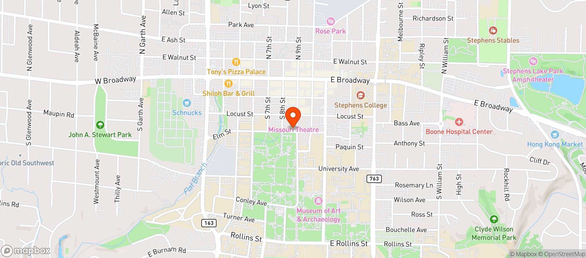 Map showing Shakespeares Pizza