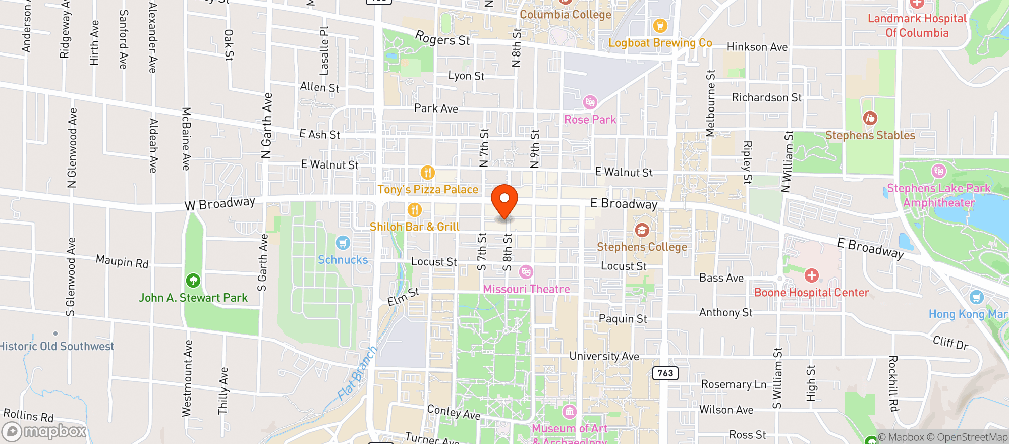 Map showing Tiger Hotel