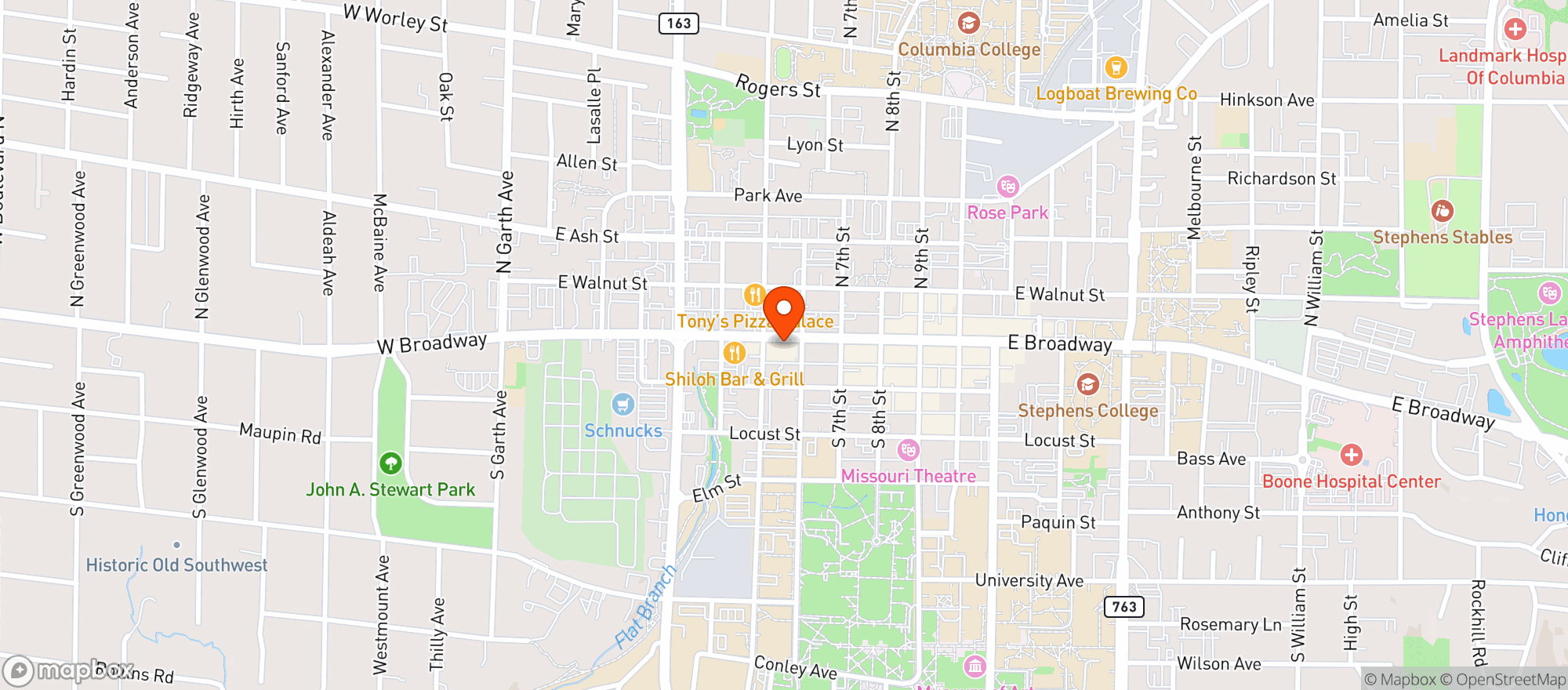 Map showing Billiards On Broadway