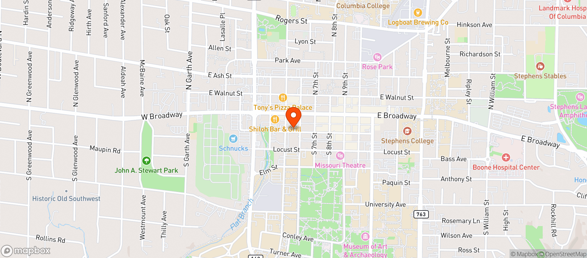 Map showing Cherry Street Cellar