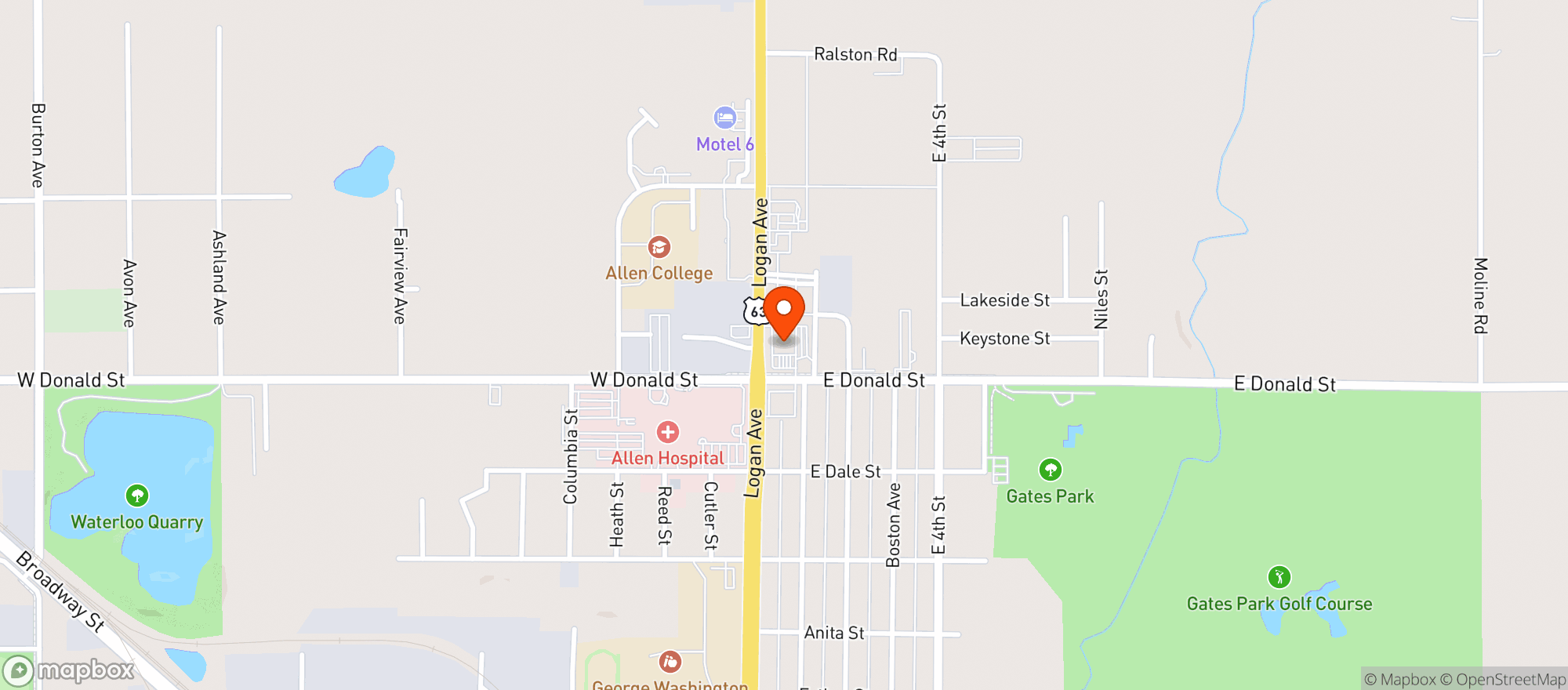 Map showing KWIK STAR #1004