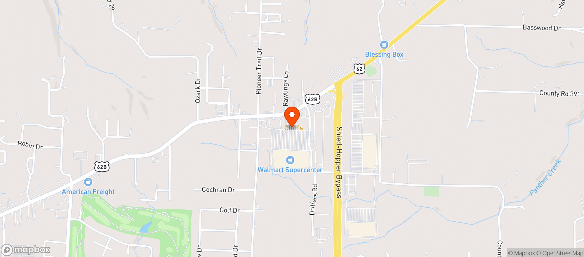 Map showing Walmart Supercenter