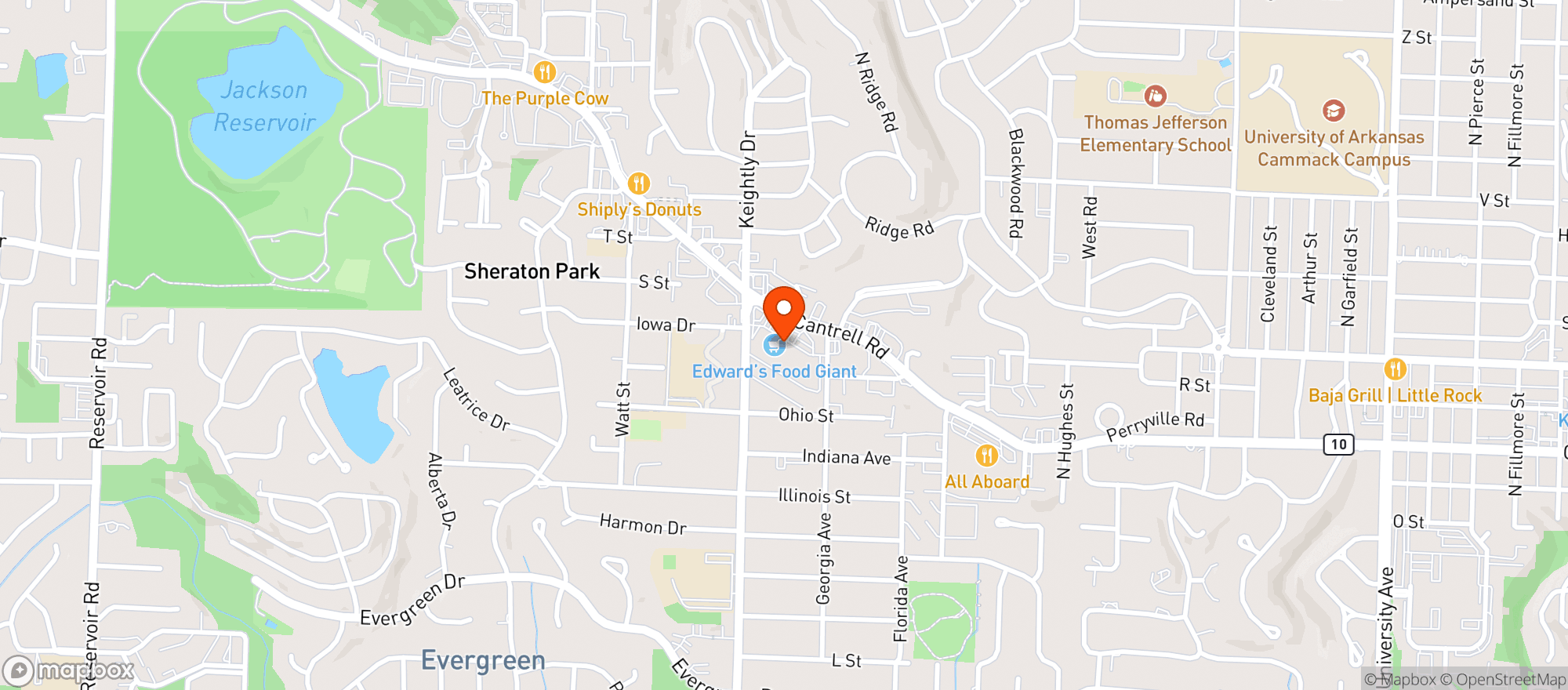 Map showing Edwards Food Giant