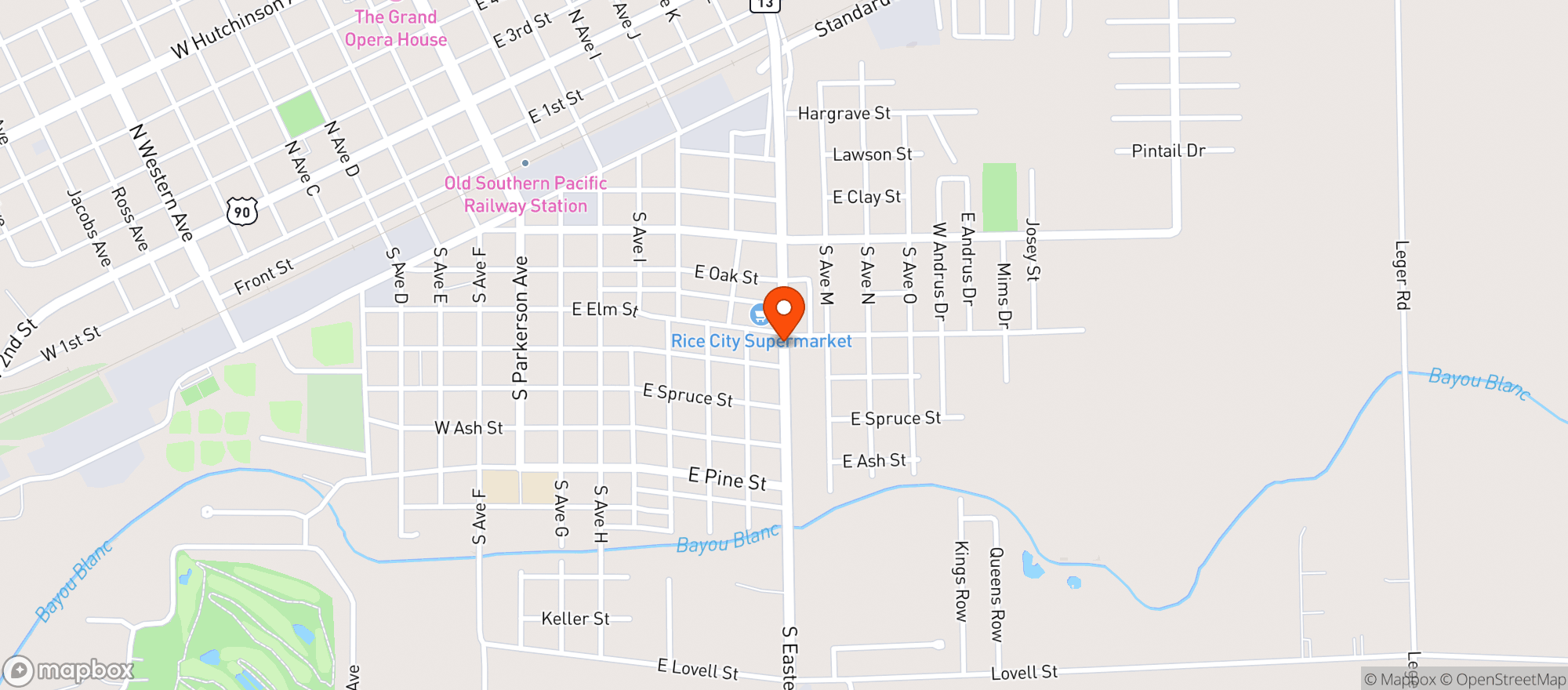 Map showing Crowley Corner Express