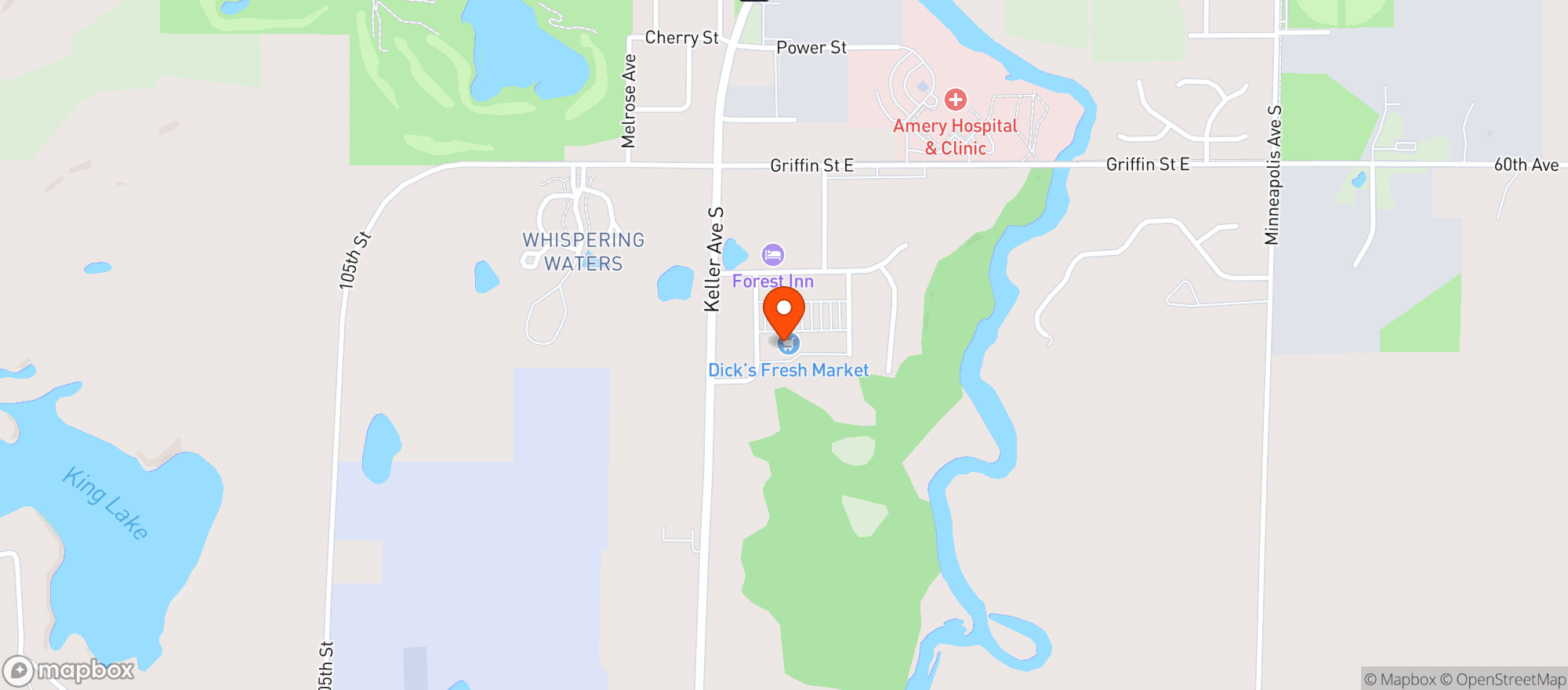 Map showing Dicks Fresh Market Amery - 00100014529