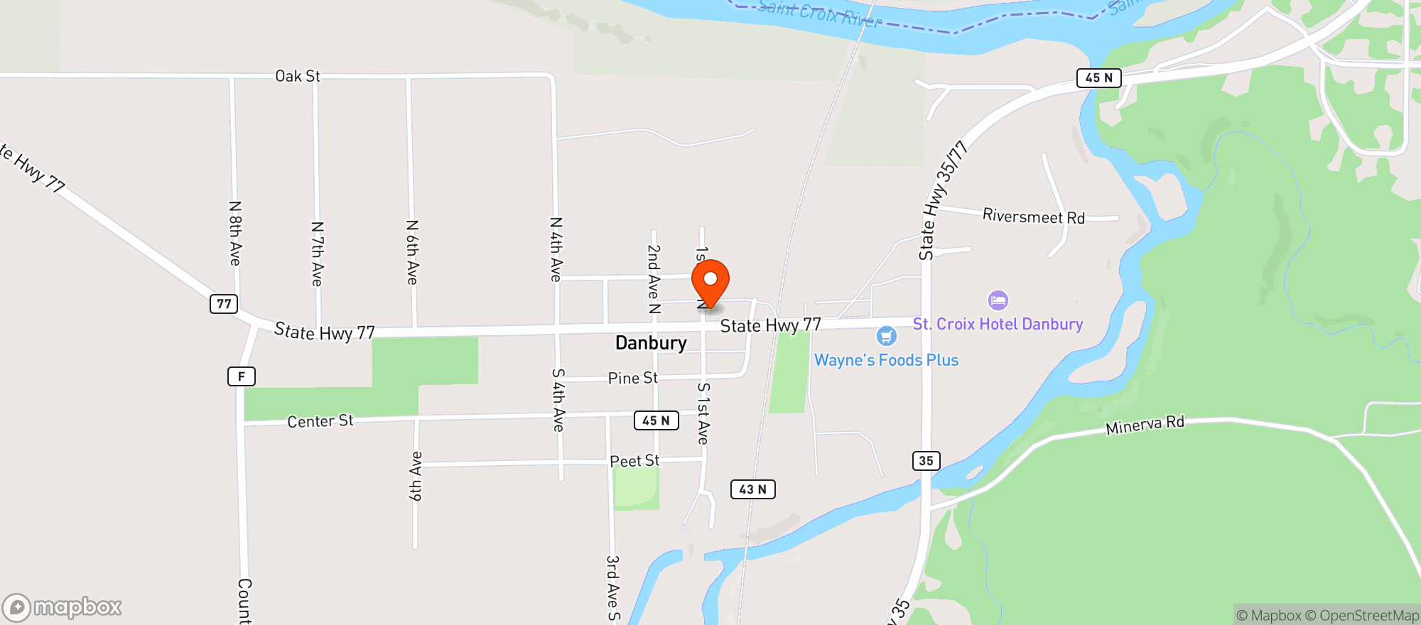 Map showing Wild Water Bar & Grill
