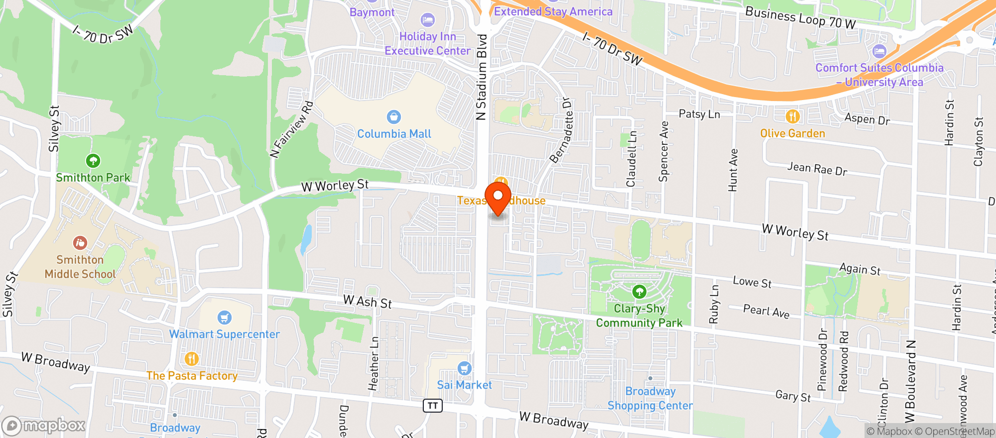 Map showing Natural Grocers by Vitamin Cottage - Natural Grocers by VC_Columbia (CB) - 00530052