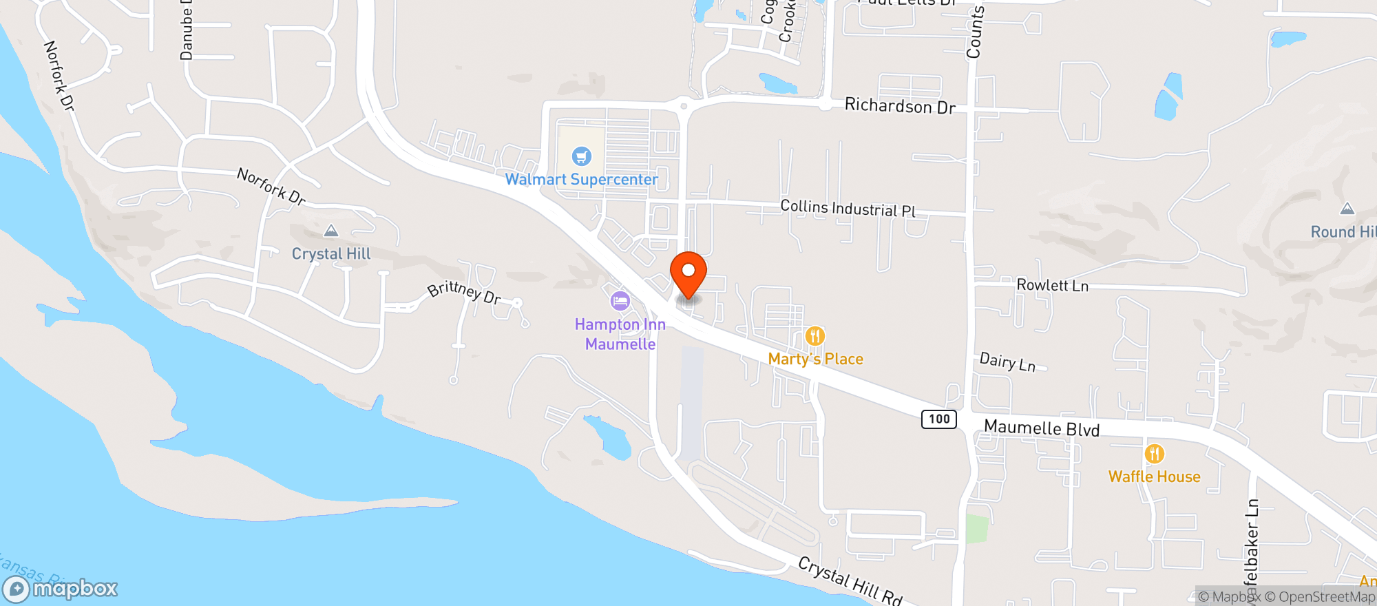 Map showing Boulevard Wine & Spirits