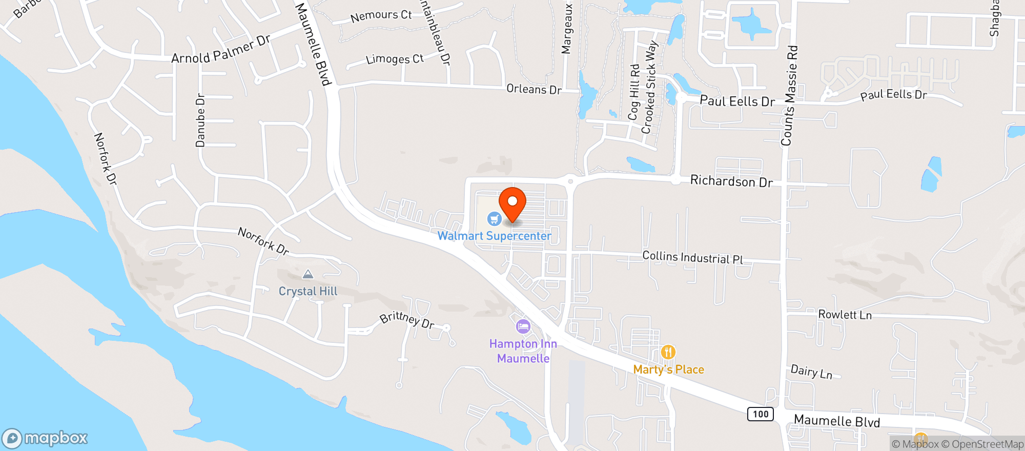 Map showing Walmart Supercenter