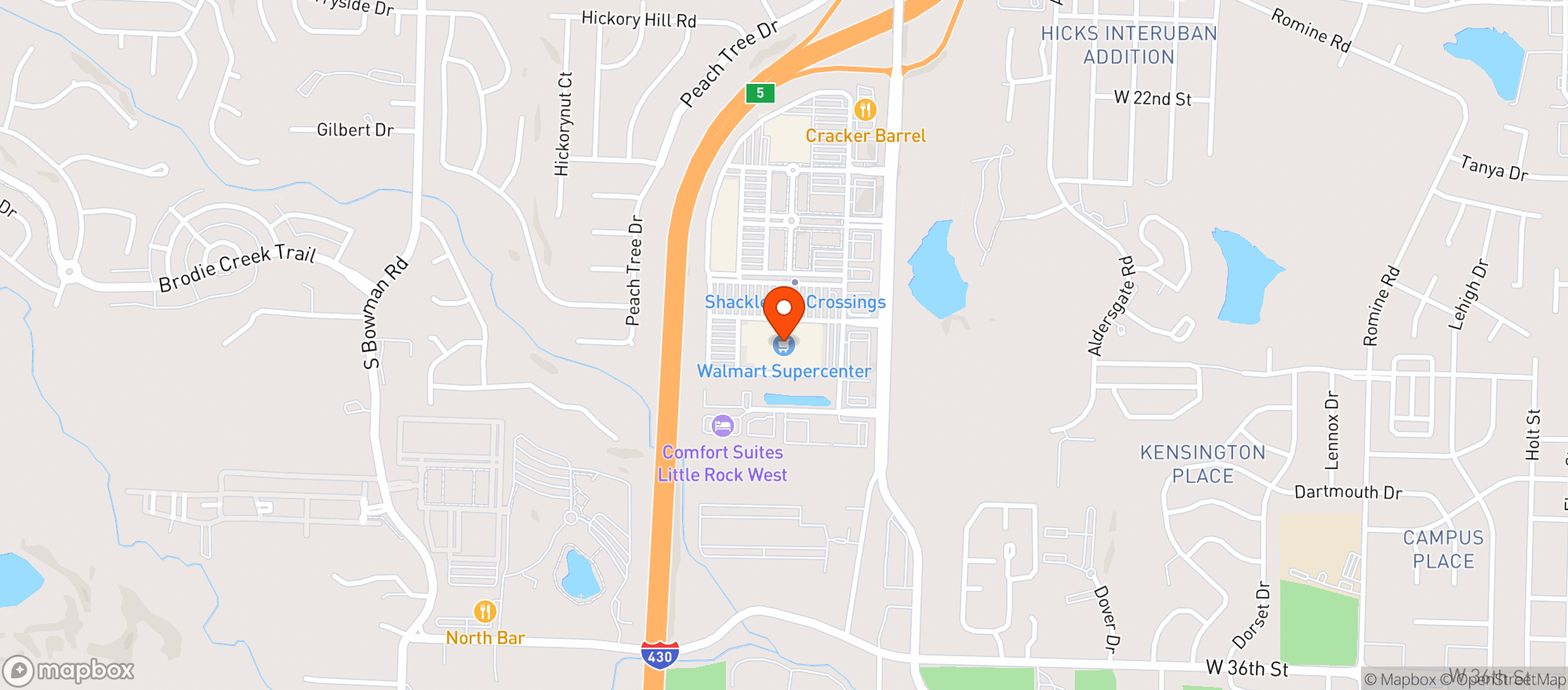 Map showing Walmart Supercenter #126