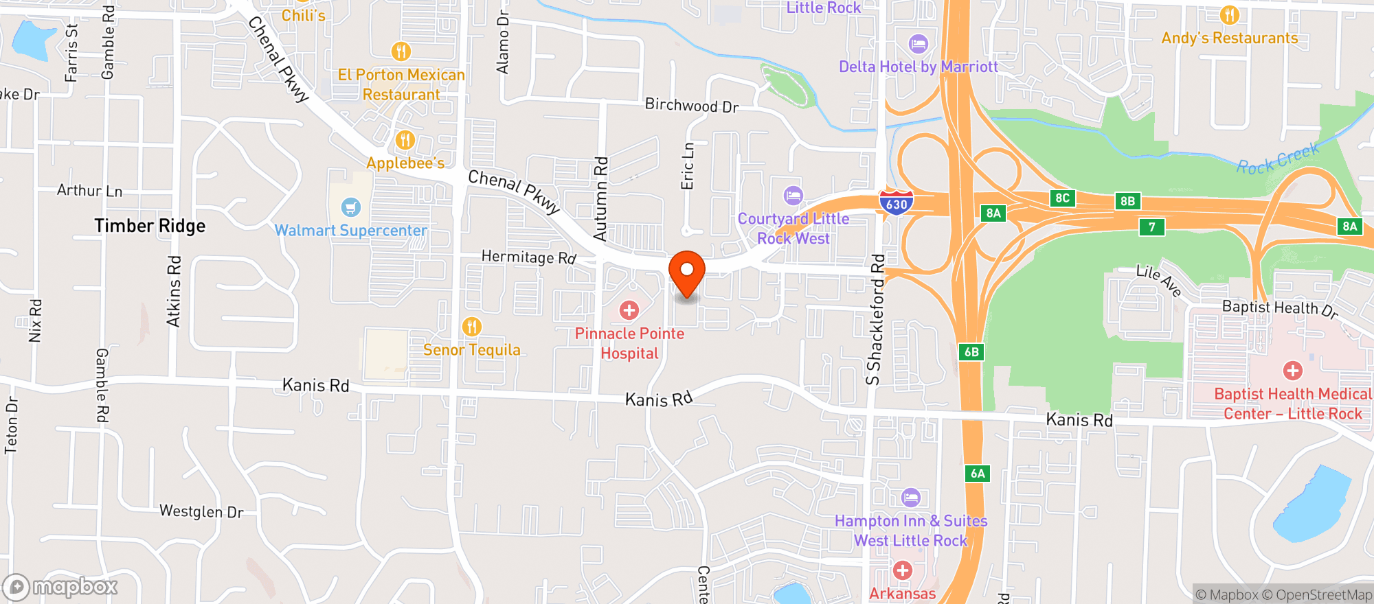 Map showing Embassy Suites