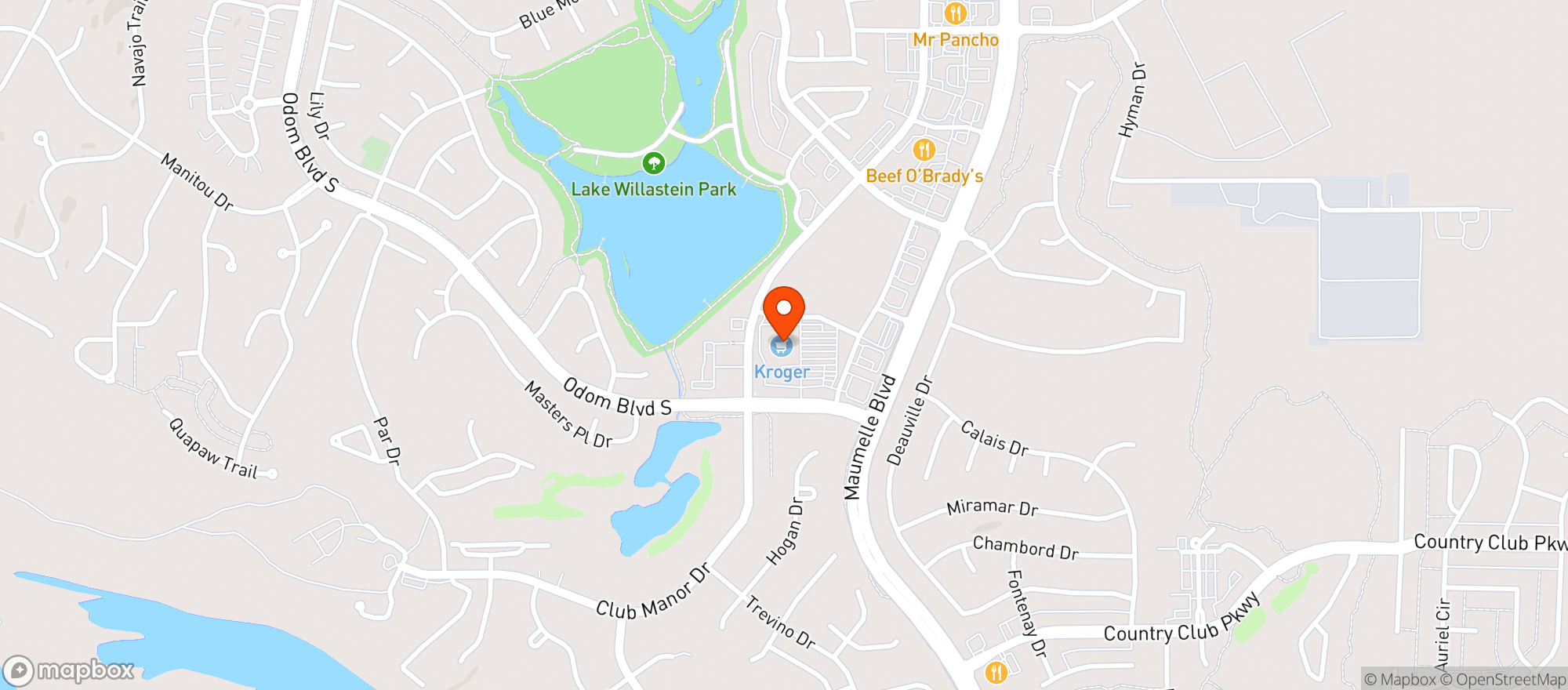 Map showing Kroger