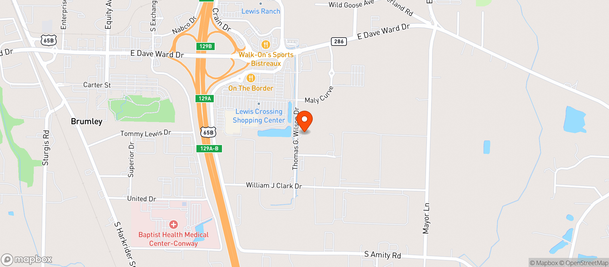 Map showing Harvest Cannabis Dispensary
