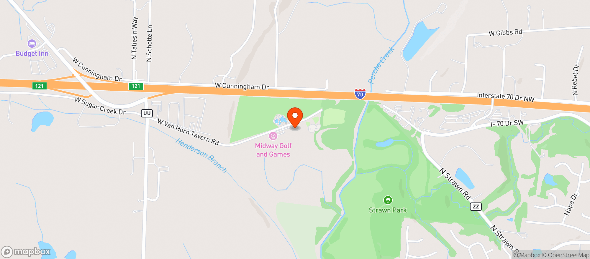 Map showing Midway Golf Complex
