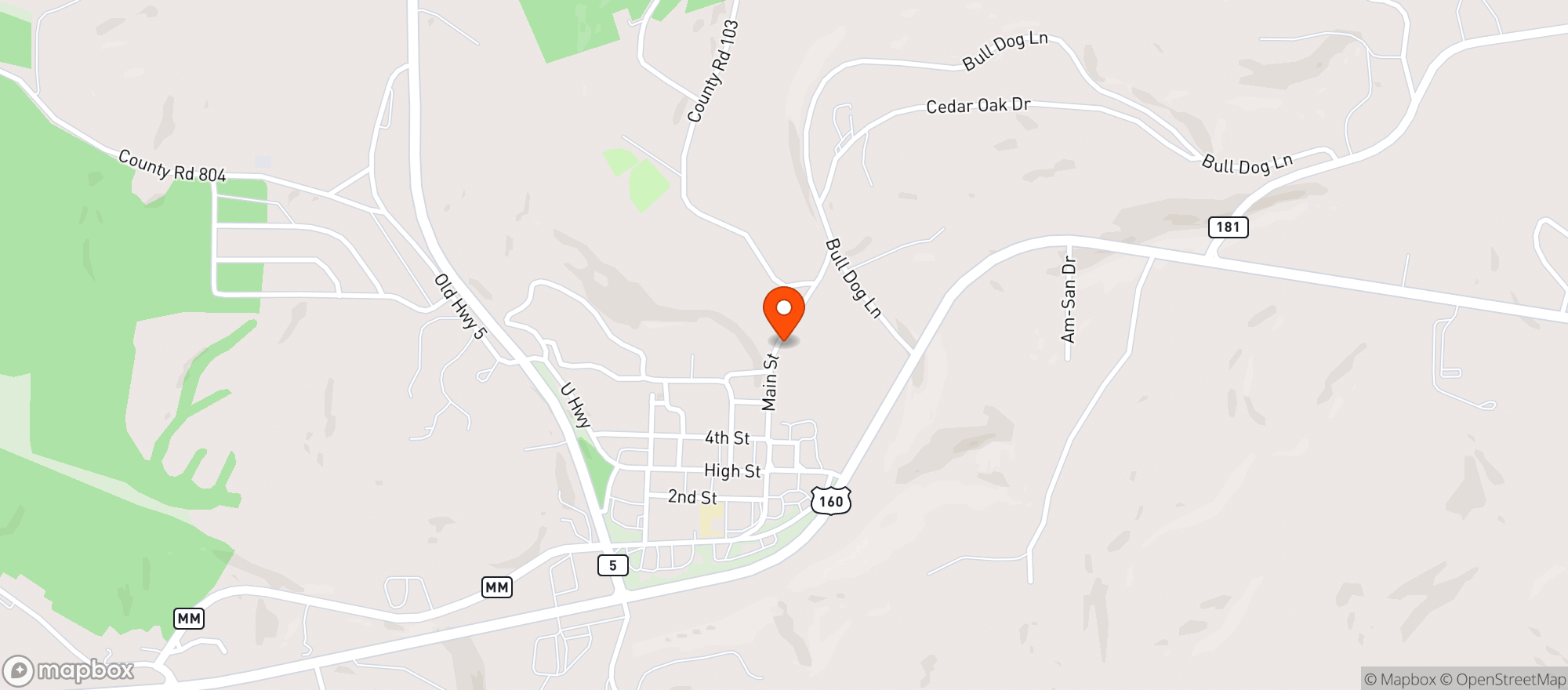 Map showing Town & Country Supermarket