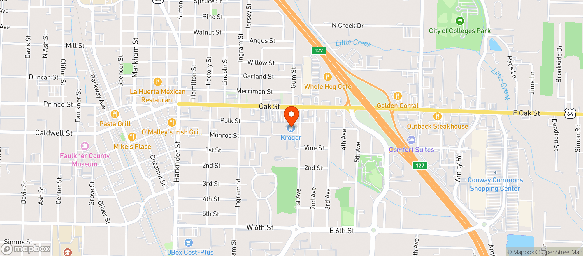 Map showing Kroger