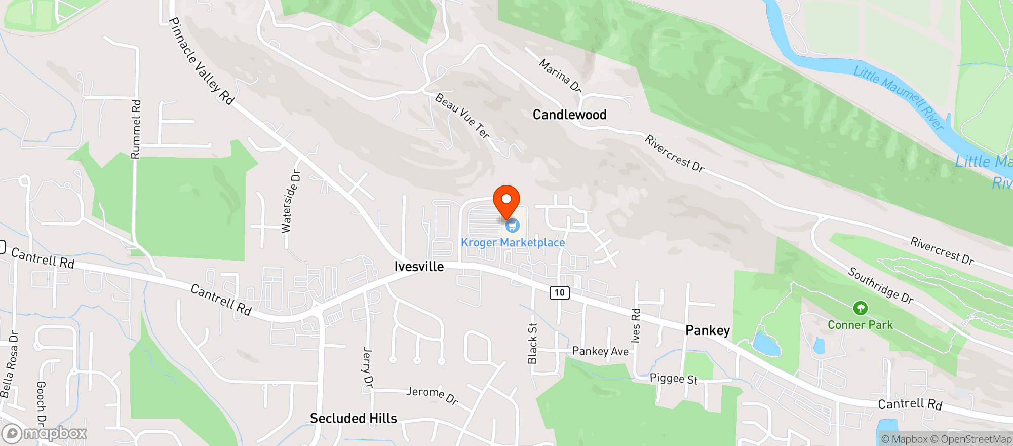 Map showing Kroger