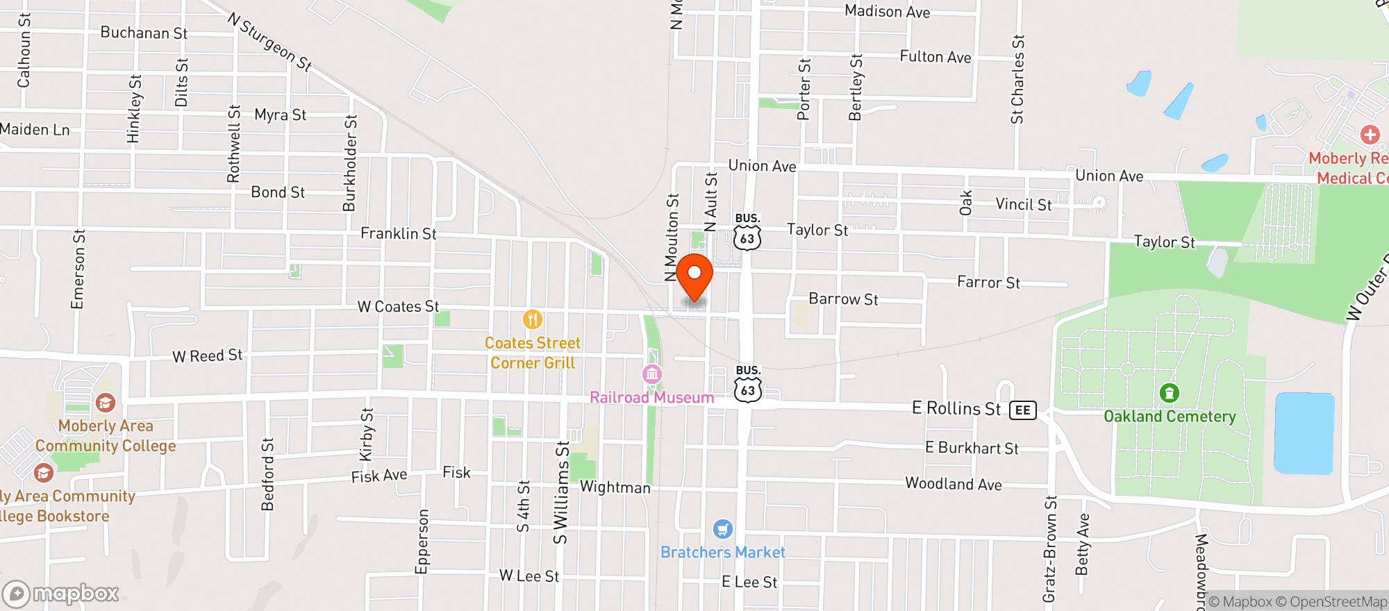 Map showing Chasers Bar And Grill