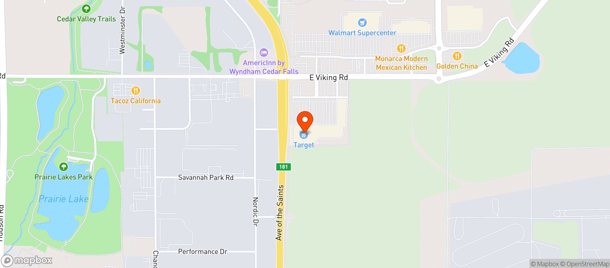 Map showing Target