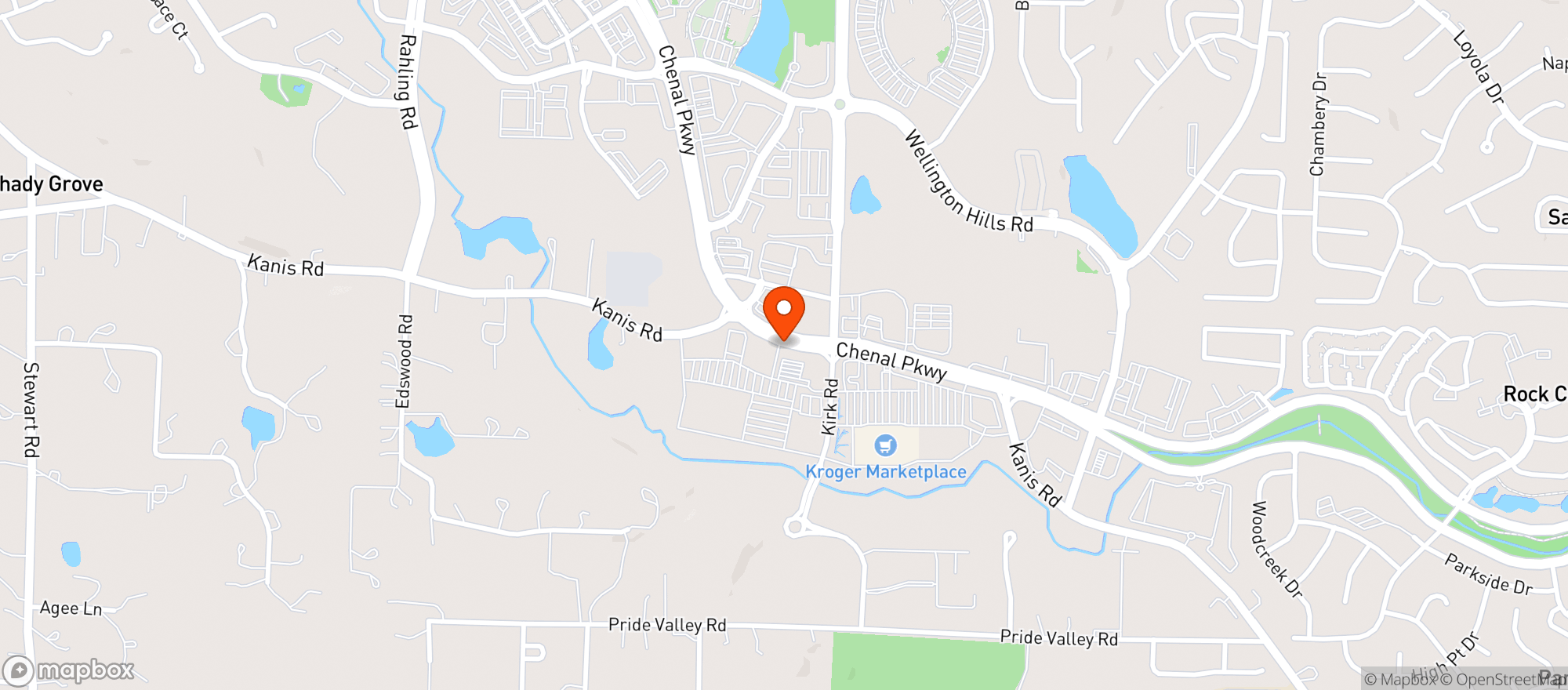 Map showing Hideaway Pizza