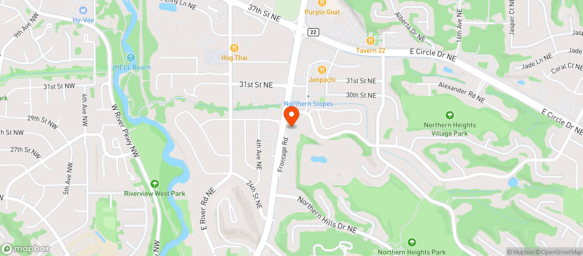 Map showing Bowlocity Entertainment Center