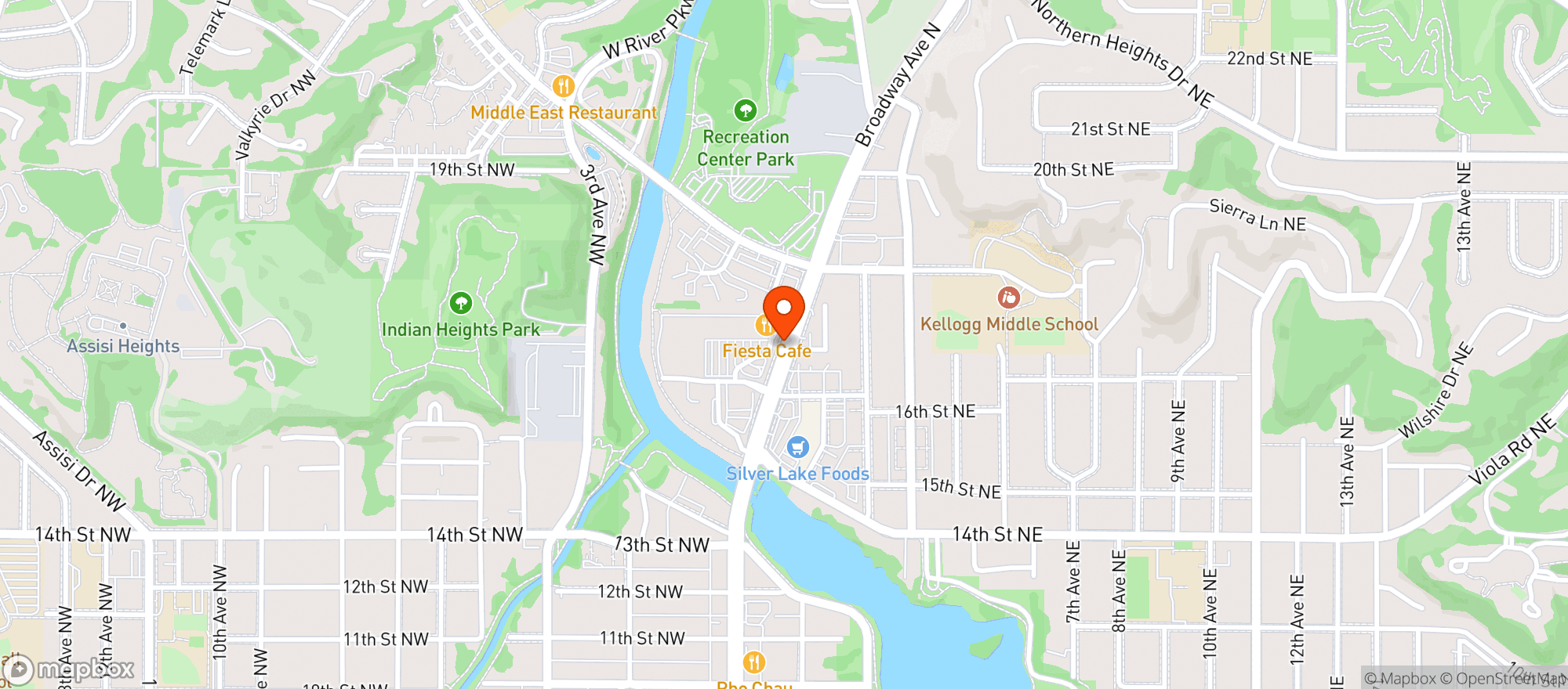 Map showing Fiesta Cafe Bar
