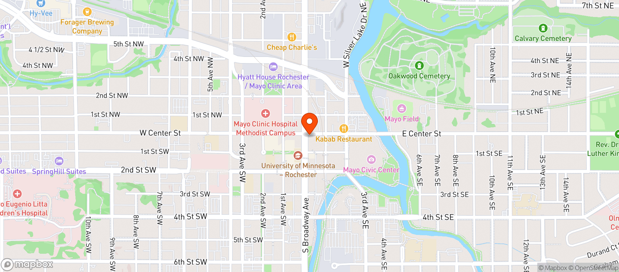 Map showing Hilton