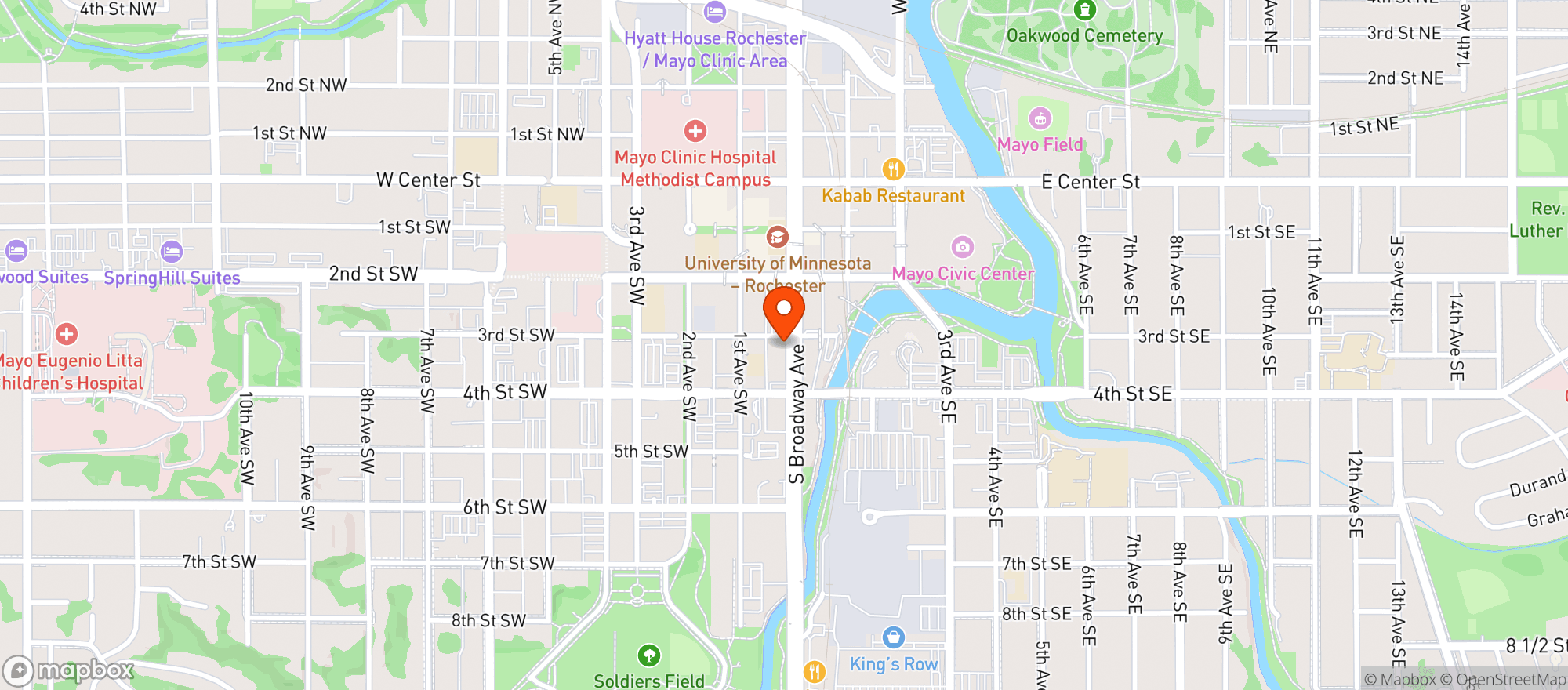 Map showing Tessa's Office