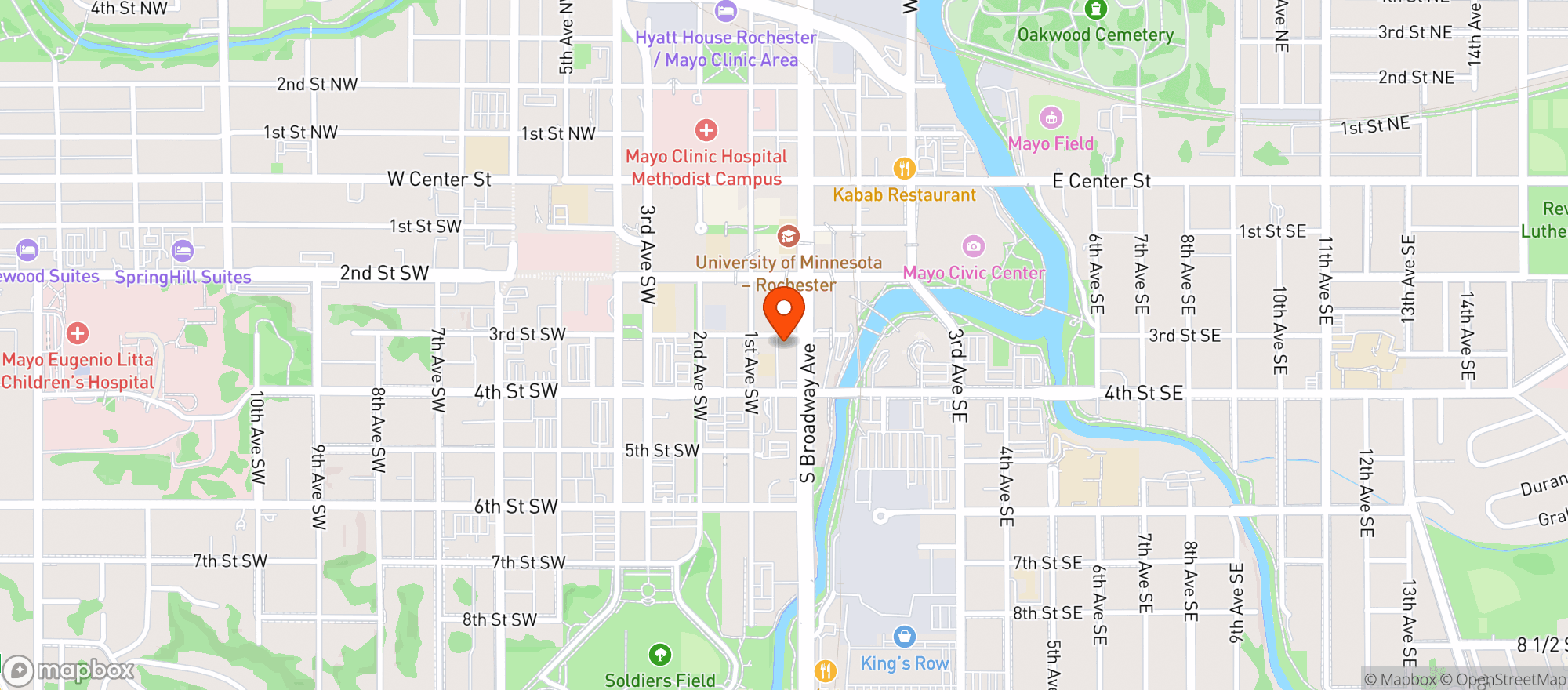 Map showing The Tap House