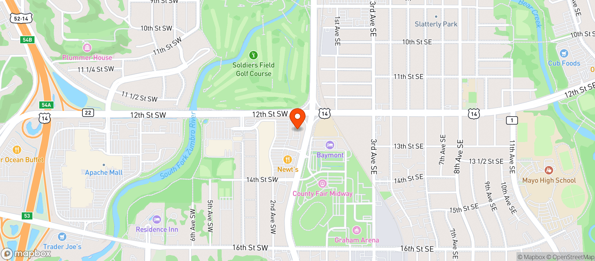 Map showing Andys Liquor
