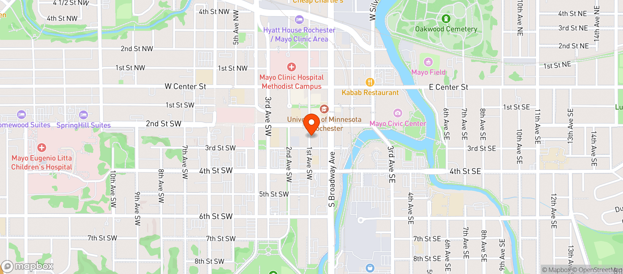 Map showing Bebap Korean Inspired Eatery